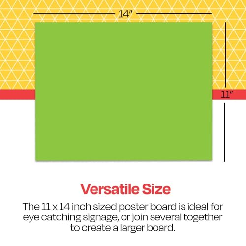 Image of School Smart Poster Board Paper, Neon, Assorted Colors, 12 pt Thick, For Posters, Signs, Crafts, Displays, Classroom Projects, 11 x 14 Inches, 25 Pack