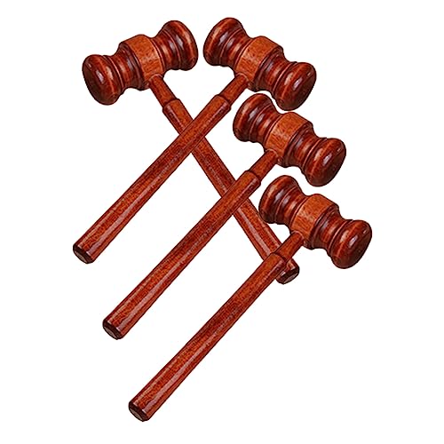 Uonlytech Wooden Judge Hammer Set 4pcs Creative Educational Toy for Boys and Girls Role Play Gavel for Role Play