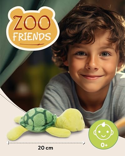 NICI ZOO FRIENDS Kuscheltier Schildkröte 20cm liegend - Niedliches Stofftier zum Kuscheln und Spielen, Plüschtier für Schmusetierliebhaber - 49817