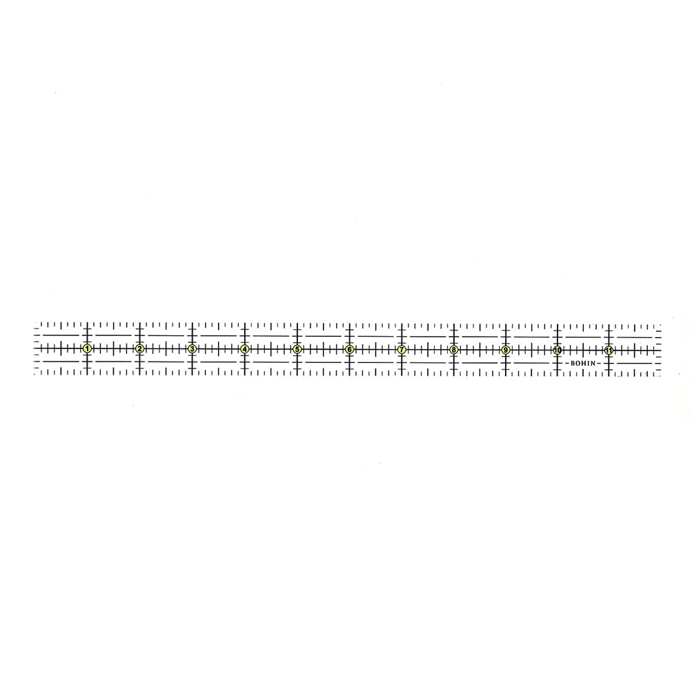 BOHIN France Quilting Ruler with Inches Marking - Patchwork Ruler for Quilting and Sewing Projects, 12 x 1" - 1 Piece