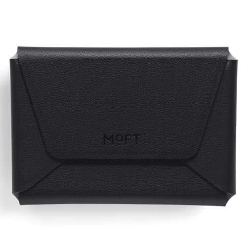 MOFT Magnetic Women Wallet, Snap Field Wallet Premium MOVAS Leather Slim Card Holder, 3-Layer Organized Minimalist Wallet for Commute and Travel, Jet Black