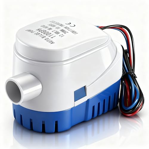 AVAKKER 12V 1100GPH Bilge Pump Automatic Marine Submersible Water Pump for Boats Yachts Pools Ponds 1-1/8 Inch Outlet Corrosion-Resistant Low Noise Easy Installation