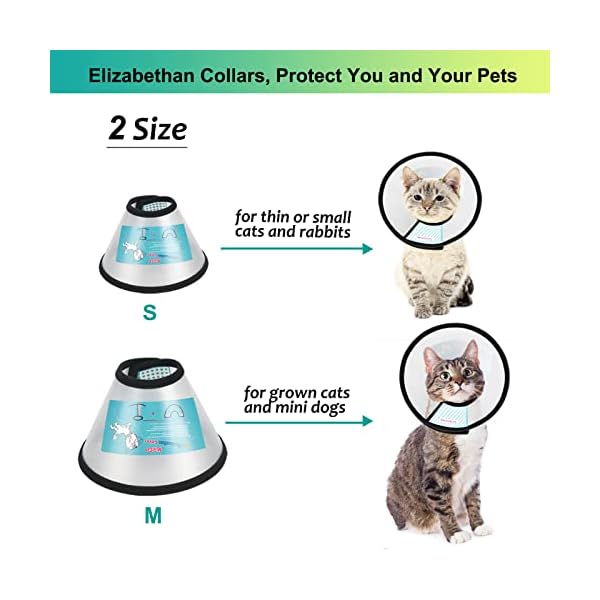 Mintcat cat cone collar soft, adjustable cat collar soft cone, protective cat recovery collar cat cones to stop licking, lightweight elizabethan collar for cats kitten small dog after surgery - image 4