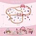 SainSmart Jr. Wooden Train Set 72 PCS Pink Train Set with Unicorn for Toddlers, Train Track Set Fit for Major Brands, Toddler Girl Toys with Castle - Ideal Train Toys Gift for 3 4 5 Year Old Girl