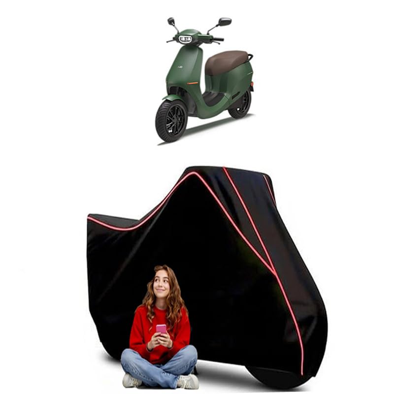Image of S1 Pro Scooty Bike Cover Water Resistant Outdoor Use Universal Fit Scooters Motorcycles Heavy Duty UV Protection Dust Rain Scratch Resistant Elastic Bottom Black Blue Piping