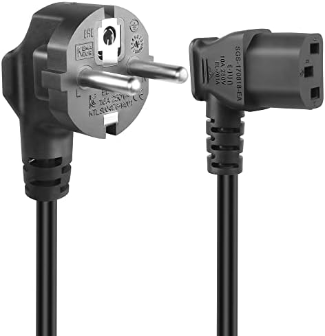 GELRHONR 1.5m Câble Froid 3 Broches, 90 Degrés CEE 7/7 Sur IEC C13, Câble D'alimentation Avec