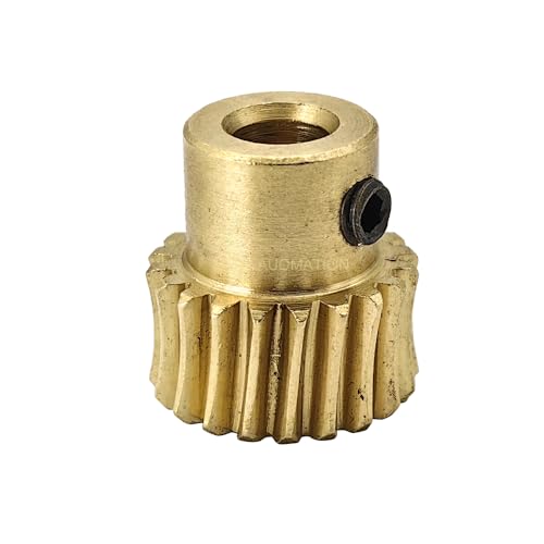 Image of Brass Worm Gear Set - 0.5 Modulus 20T 20:1 Reduction Rate 3mm 4mm Hole Diameter Right Rotation Drive Gear Box Wheel Shaft Kit (Rod-3mm bore, Gear-4mm bore)