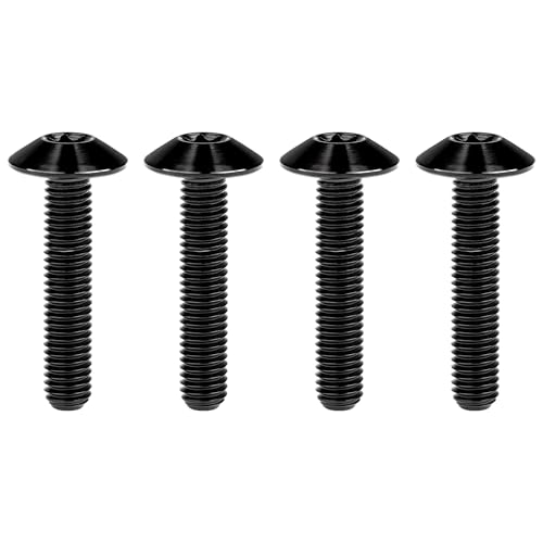 Titanium M4 M5 M6 Button Torx Head Bolt Screw (Black, M5x25mm)