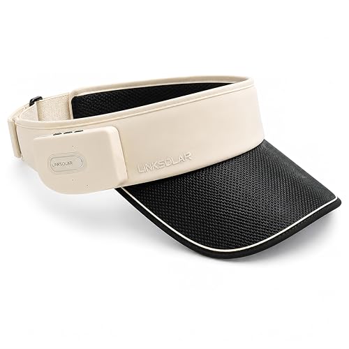 COOLQYANG Solar-Powered Bluetooth Smart Visor for Men & Women,Open-Ear Audio Sun Visor with Fast Charging, Built-in Speakers&Microphone,Premium Golf Hat for Outdoor White
