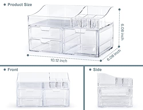 Breis Makeup Organizer, Clear Acrylic Bathroom Organizers And Storage With Drawers For Vanity Skincare Beauty Countertop Desk, Cosmetic Display Case For Perfume Lipstick Lotion Brush Decor Aesthetic #TOP5
