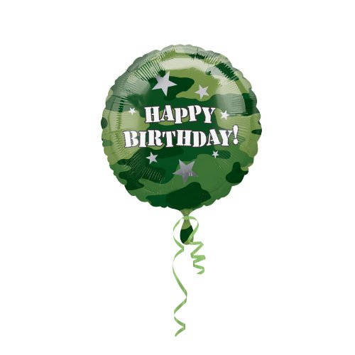 Anagram International Hx Camouflage Birthday Foil Balloon, Multicolor