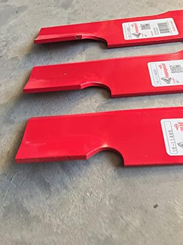 3 Pack Replacement aftermarket HD Notched Hi Lift Blades 52" Compatible with Exmark 103-6402 103-6402-S 18" USA Made