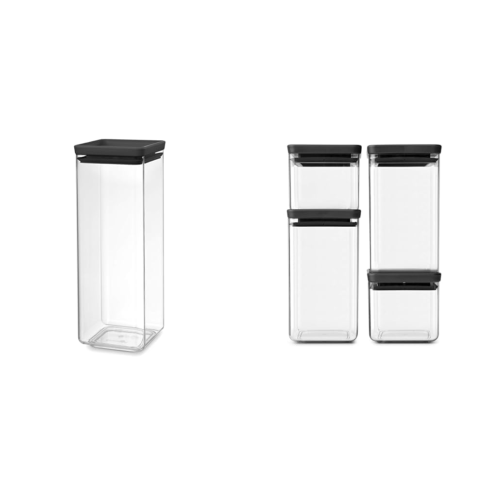Brabantia Tasty+ Barattolo, Plastica, Dark Grey - Minimalista, 2.5 Litri