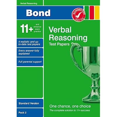 Bond 11+ Test Papers Verbal Reasoning Standard Version Pack 2