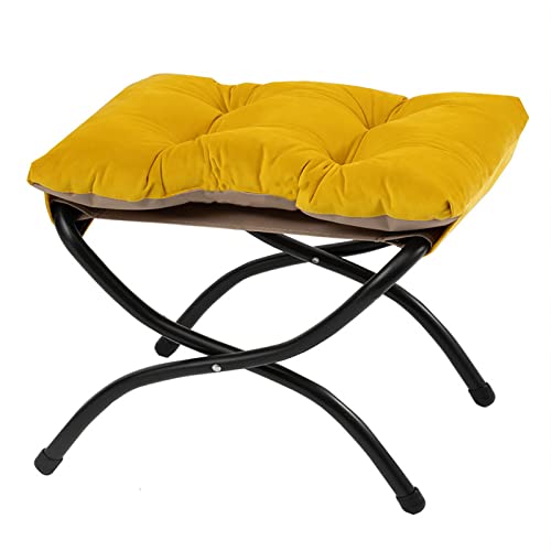 MRKU Reposapiés Plegable tapizado, Suave y cómodo, portátil, Ideal para Sala de Estar, Dormitorio y Exteriores.