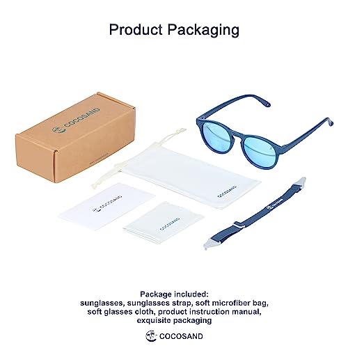 COCOSAND Baby Toddler Sunglasses with Strap Polarized Flexible Round Frame for Newborn Infant Kids Boy Girl Age 0-6 Years Old2