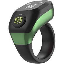 Tasbeeh Counter, Smart Tasbih Digital For Zikr Counter Ring With 0.42-Inch Display, Adjustable 18/20/22mm Sizes, Single Button Operation, Prayer Reminder For MuslimsGreen