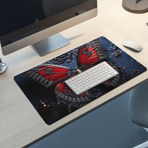 Tapis de souris de grande taille premium et imperméable papillon - 5