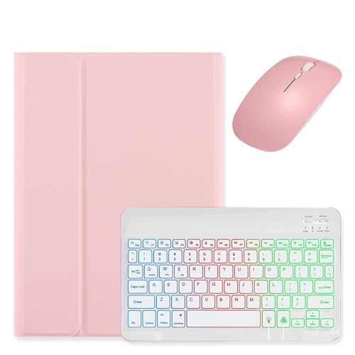 Étui avec clavier rétroéclairé pour Galaxy Tab S9 FE et S8 S7 kaidisen rose