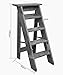 Produktbild JIN Praktische Schritt Hocker Kleiner Sitz Shoe Bar Dining Restaurant Stufenleiter Haar Tische Und Haare 5 Tier Massiv Folding Holzleiter Verstärkung Fivestep Leiter Kleine Leitersprosse,a