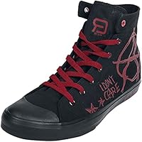 RED by EMP Unisex Zapatillas Negras y Rojas con Estampado