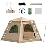 BKSXSOP Tienda de campaña Inflable con Bomba, Revestimiento Oxford PU 400D, Altura de Techo de 1,7 m para Aventuras Familiares al Aire Libre de 4 a 8 Personas.