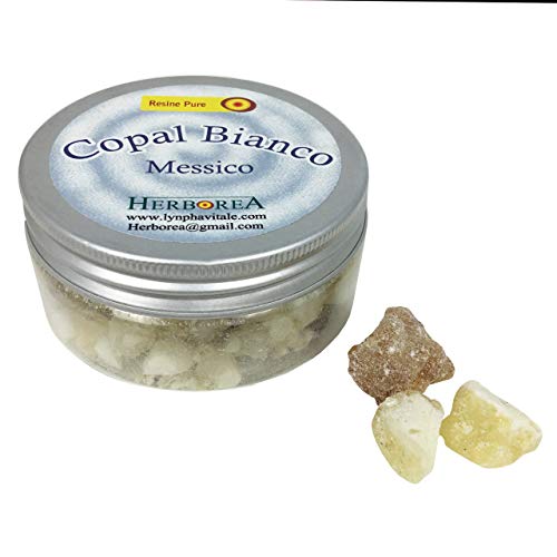 Lynpha Vitale Incienso Copal Blanco - Resina Natural 50 gr - Resina Fresca de Calidad chamánica para sublimador en Llamas - Hecho a Mano