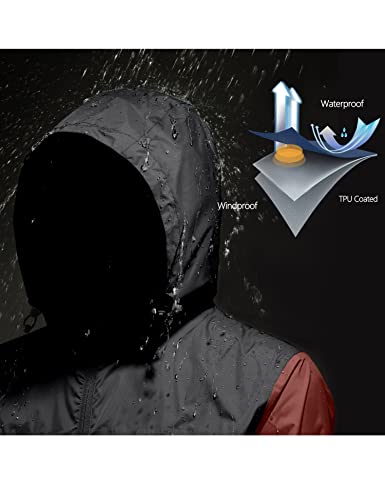 Little Donkey Andy Mens Packable Waterproof Ultralight Rain Jacket Lightweight Hooded Raincoat Hiking Travel2