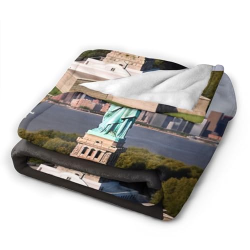 Couverture Statue de la Liberté en peluche ultra douce double face - 7