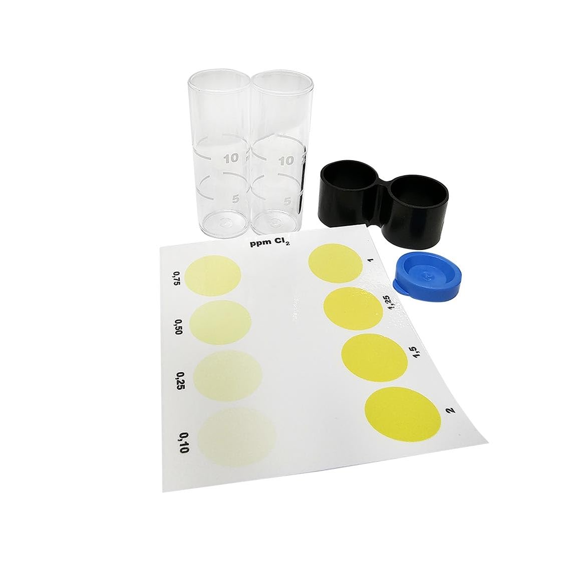 Tester completo per analisi del cloro totale - 8068080936819 - Kit di analisi - 75 unità - Piscine e acqua potabile