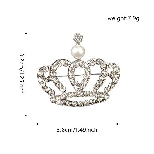 Image of Crystal Rhinestone Princess Queen Brooch Pin Tiara Crown Brooches for Women Tiara for Wedding Party /Banquet /Birthday