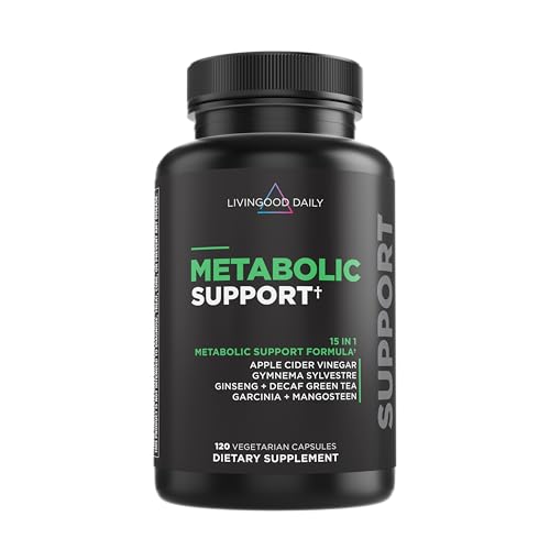 Livingood Daily Metabolism Booster for Women & Men, Metabolic Support (120 Vegetarian Capsules) - Metabolism Boost Supplement Supports Digestive & Heart Health - Non-GMO, Gluten-Free, & Vegan