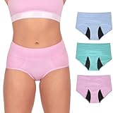 Bambody Period Underwear for Women - Absorbent Maternity & Postpartum Panties w/Silky Smooth & Breathable Fabric for Heavy Flow Menstrual & Incontinence -XX-Large, 3 (Pack Pink - Blue - Green)