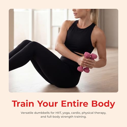Image of Sunny Health & Fitness Neoprene Coated Hex Shaped Dumbbell Non-Slip Fitness Weights for Home Gym Exercise, Full Body Workout Strength Building, Weight Loss, Sold in Pairs - Sizes - 2LB, 5LB, 8LB, 10LB