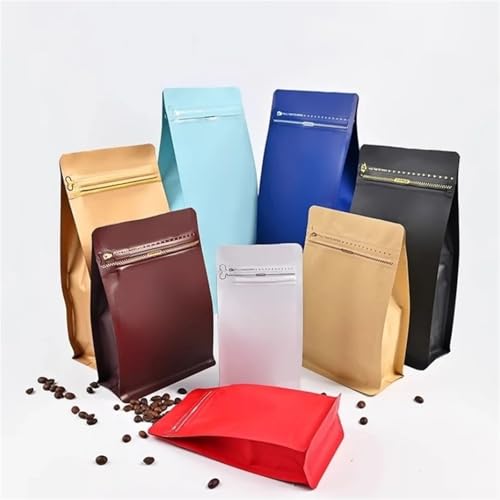 Bolsas de granos de café con válvula y papel de aluminio sellado 5