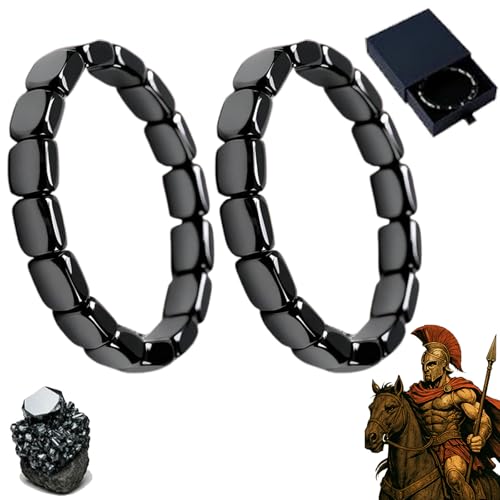 Athem Hemys Hematite Bracelet for Men – 2025 New Hematite Bead Bracelet, Classic Roman & Nordic-Inspired Men’s bracelet, Durable Stone Wristband for Daily Wear & Gifts (2)