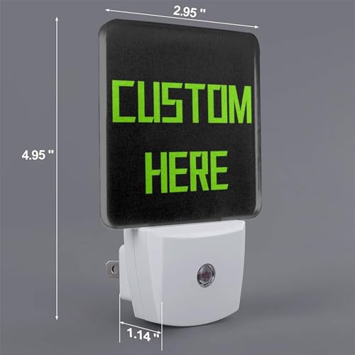 Image of Personalized Lamp 2 Set Custom LED Plug-in Night Light with 2 Different Pictures Photos, Text Auto Sensor Text Nightlights for Bedroom Bathroom Decor Gifts
