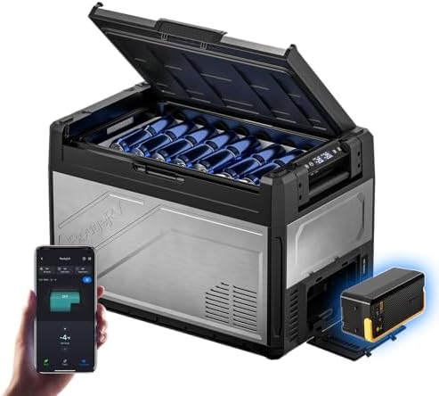 BougeRV Rocky V3.0 Doble Zona Nevera Coche 52L con Batería 240Wh,...