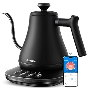 GoveeLife Smart Electric Kettle, 0.8L WiFi Gooseneck Kettle Compatible with Alexa, 5 Modes for Use, 3-minute Fast Heating and 2H Keep Warm, Auto-Shut off for Safety, Stainless Steel, Matte Black…
