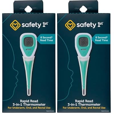 Safety 1st Rapid Read 3-in-1 Thermometer,Aqua,Size,(Pack of 2)