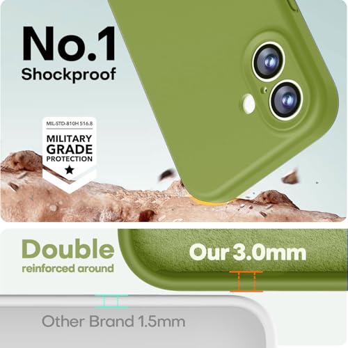 Image of LOVE 3000 Designed for iPhone 17 Case, Premium Silicone [Compatible with Magsafe][Soft Anti-Scratch Microfiber Lining] Shockproof Protective Phone Case for Men Women 6.3 inch, Cedar Green