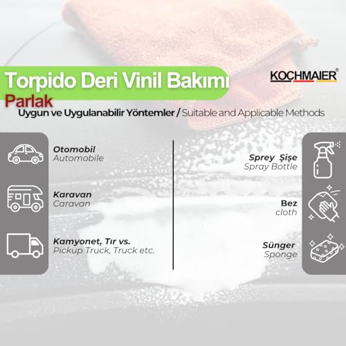 Kochmaier Oto Torpido Deri Vinil Bakımı Sütü (Parlak görünüm) - cockpit care (glossy effect) (500 ml)