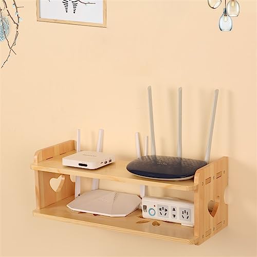 Boîte de rangement de routeur avec gestion des câbles intégrée et support décodeur TV