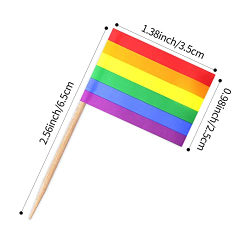 Zxvzyt Pride Rainbow Flag Rainbow Toothpick Flags,Small Mini Lgbt Gay Cupcake Toppers Stick Flags - Rainbow Mardi Gras Events Party Cocktail Fruit Decoration(100 Pcs) #TOP2