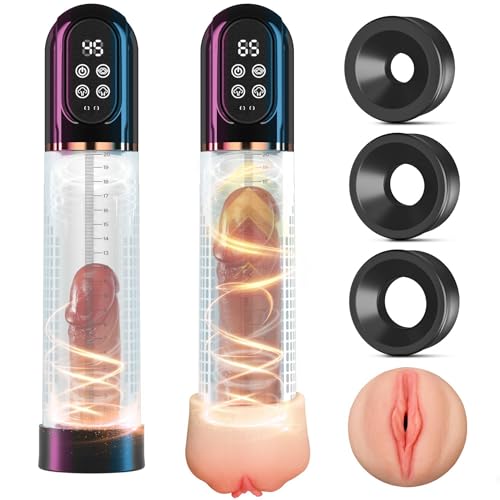 HIVEFUN Penispumpe Sex Spielzeug für die Männer Penisvergrößerung, Elektrische Penis Pumpe Masturbieren für Männer mit 4 Saugstufen 3 Trainingsmodi, Penies Pump Vakuumpumpe für den Mann Masturbator