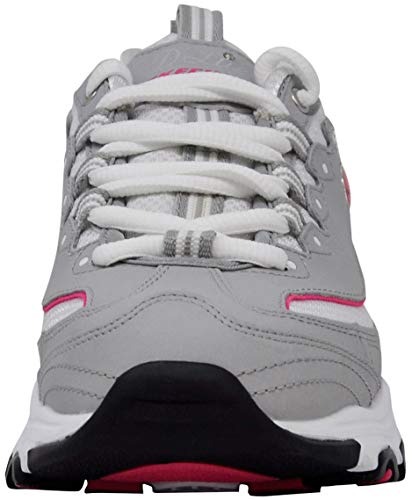 Skechers Skechers Women's D'Lites Original Lace-Up Sneaker, Grey/Pink, 7.5 M US