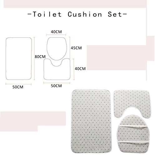3 PCS/Set Rutschfeste Badematten, Art und Weise WC-Matten-Karikatur-Muster-weiches Badezimmer Cousion,8,50 * 80cm – Bild 3