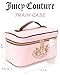 Juicy Couture Pink Makeup Bag Cosmetics Organizer Travel Essentials Train Case Gold Terroir Dog Rhinestone Crown Velour