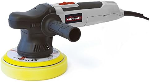 Dino KRAFTPAKET 9mm 650W Exzenter Poliermaschine Set mit Pads & Tasche für Auto Boot KFZ, 125mm+150mm