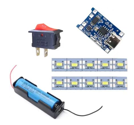 DIY KIT TP4056 CTYPE 2PIN RED SWITCH 18650 BATTERY AND BATTERY HOLDER 4V LED-image-29